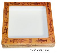 Коробочка для пряников 17*17*3,5см рыба